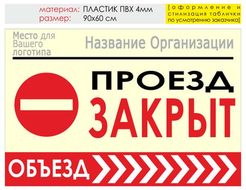 Информационный щит "объезд справа" (пластик, 90х60 см) t13 - Охрана труда на строительных площадках - Информационные щиты - Магазин охраны труда и техники безопасности stroiplakat.ru