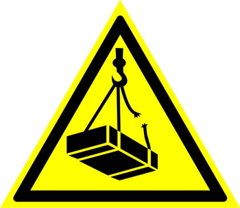 W06 опасно! возможно падение груза (пластик, сторона 200 мм) - Охрана труда на строительных площадках - Знаки безопасности - Магазин охраны труда и техники безопасности stroiplakat.ru