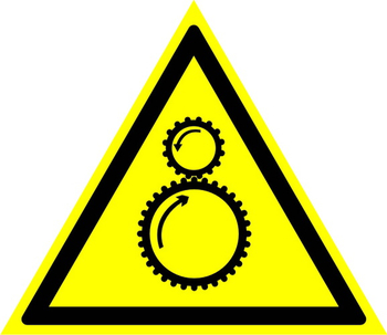 W29 осторожно! возможно затягивание между вращающимися элементами (пластик, сторона 200 мм) - Знаки безопасности - Предупреждающие знаки - Магазин охраны труда и техники безопасности stroiplakat.ru